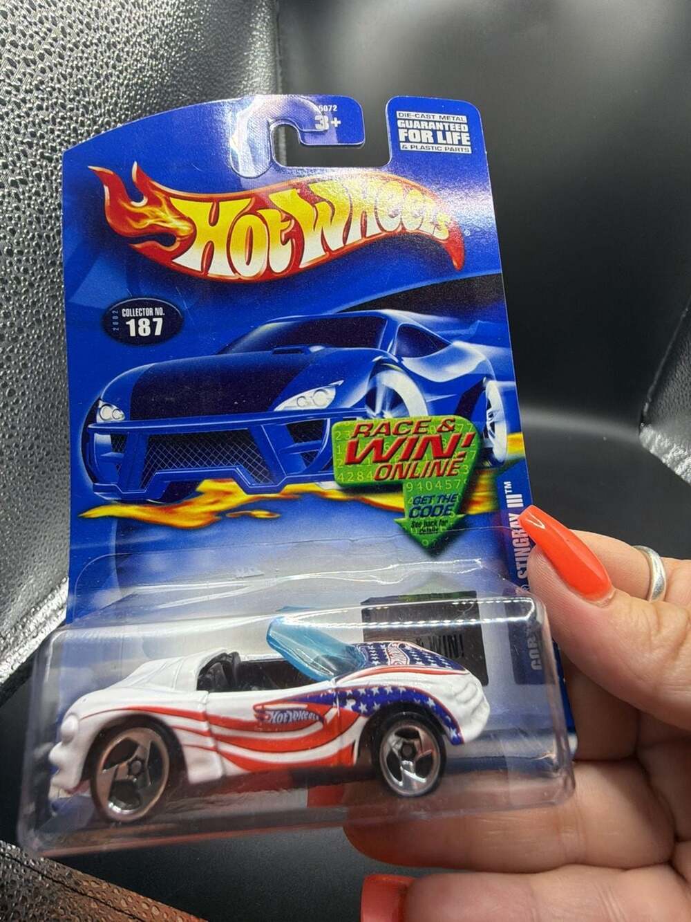 2002 Hot Wheels Collector No. 187 Corvette Stingray III White/Red/Blue